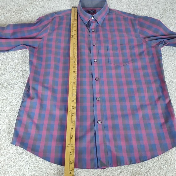 UNTUCKit Altamura WF Men's Button Up Shirt Large Long Sleeve Blue Red Plaid - Picture 6 of 14